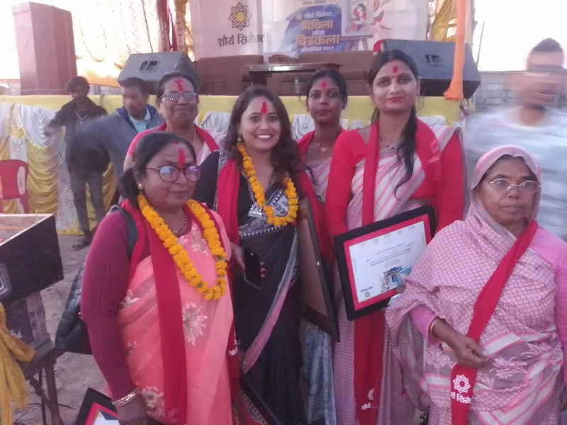 Poonam jha, Senior Artist Mithila devi with All Artist An event