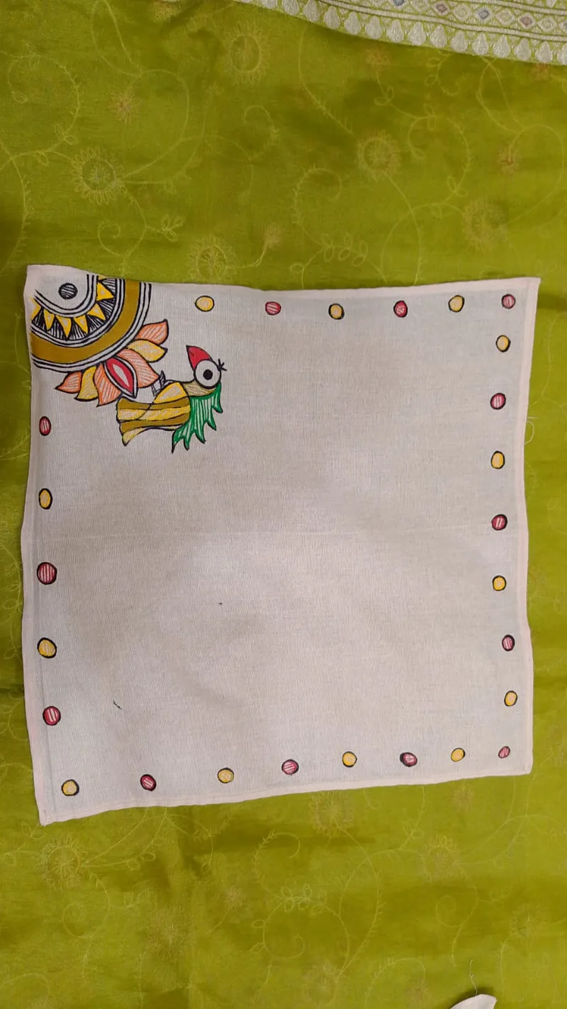 Pure Nepali cotton hanky Mithila panting art 11
