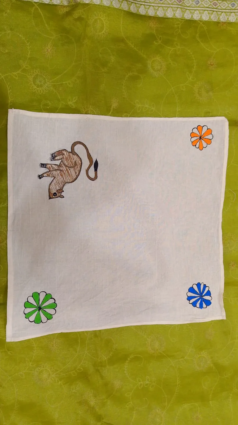Pure Nepali cotton hanky Mithila panting art 28