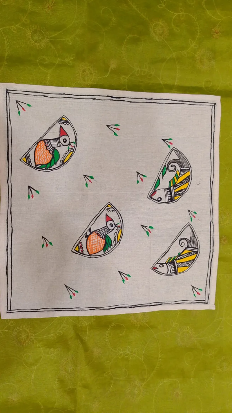 Pure Nepali cotton hanky Mithila panting art 32