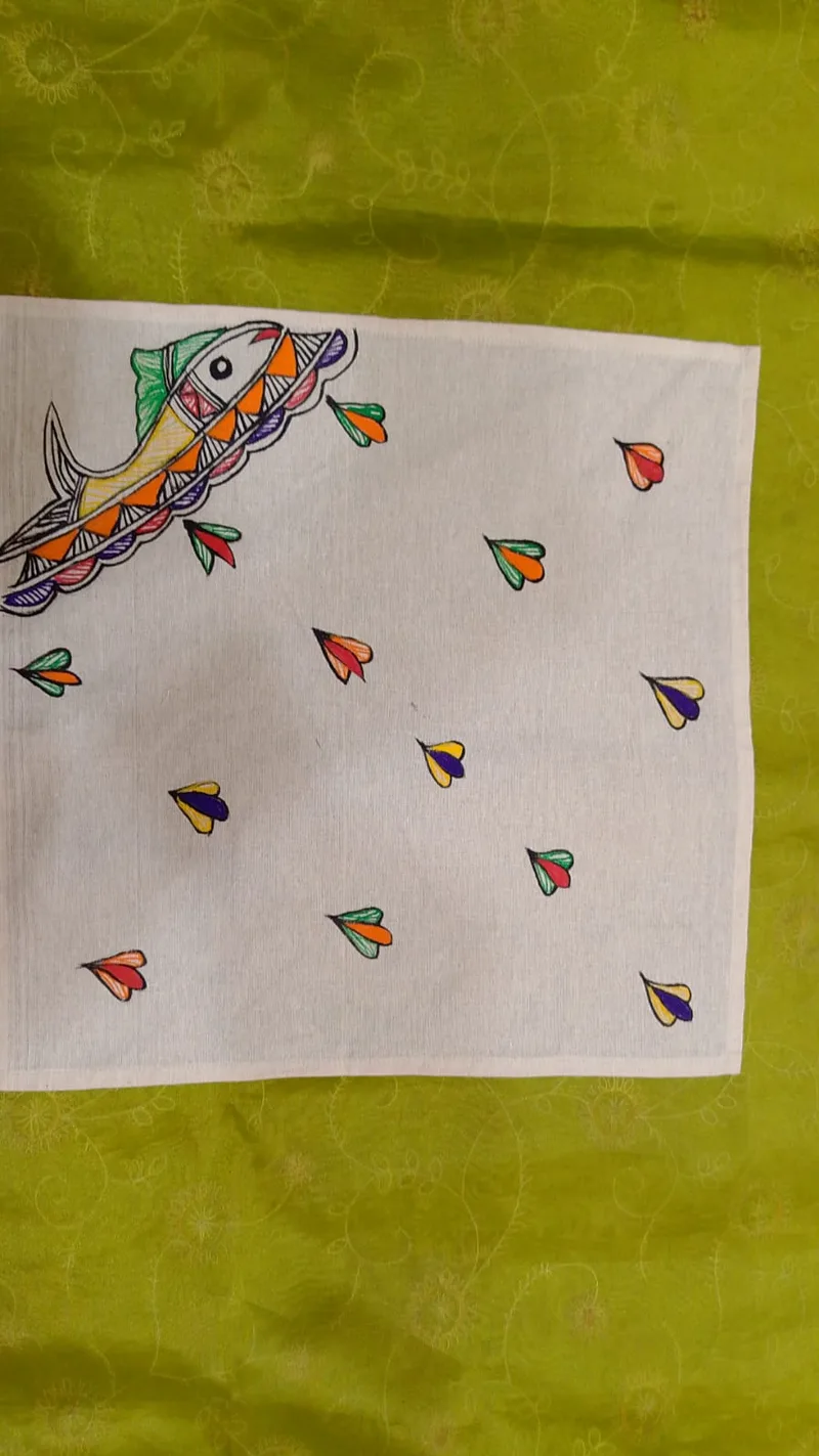 Pure Nepali cotton hanky Mithila panting art 48