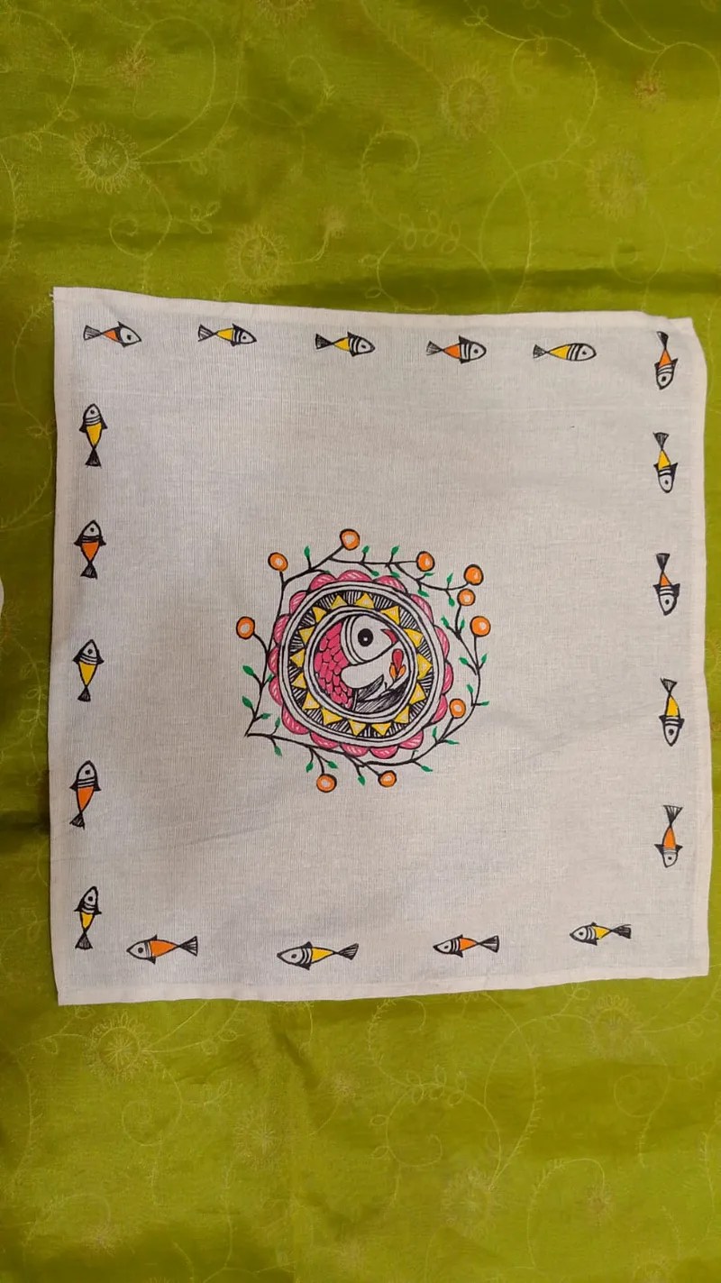 Pure Nepali cotton hanky Mithila panting art 50
