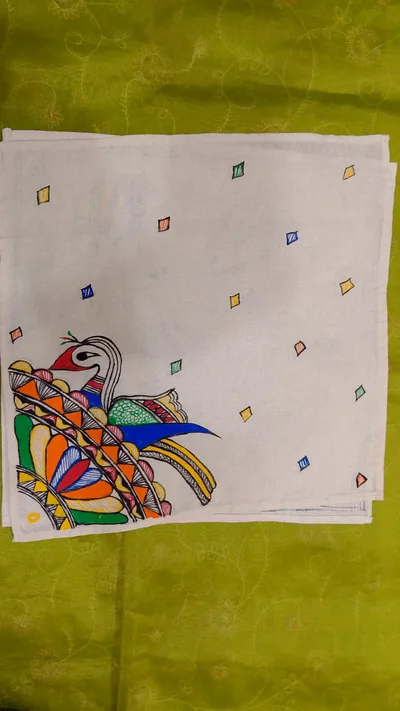 Pure Nepali cotton hanky Mithila panting art 10