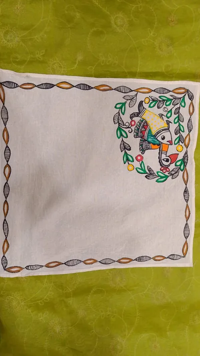 Pure Nepali cotton hanky Mithila panting art 24