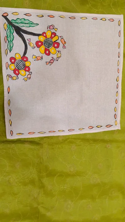 Pure Nepali cotton hanky Mithila panting art 26