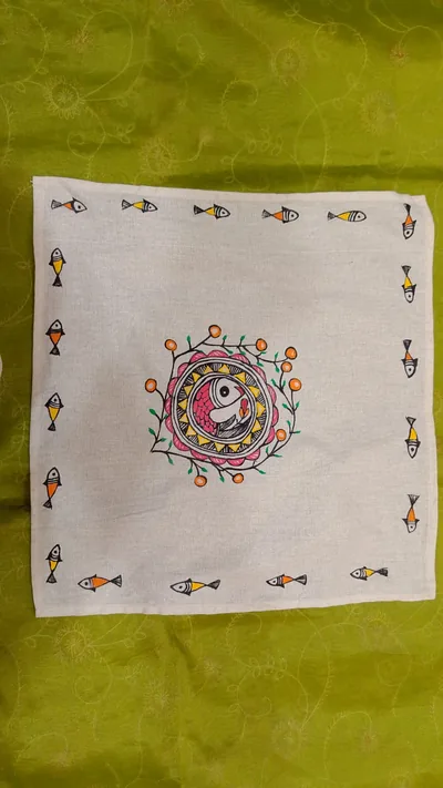 Pure Nepali cotton hanky Mithila panting art 50