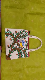 Pure canvas cotton small bag Mithila Panting Art thumbnail