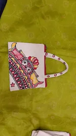 Pure canvas cotton small bag Mithila Panting Art thumbnail