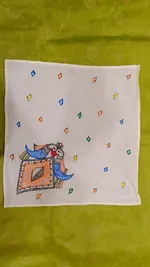 Pure Nepali cotton hanky Mithila panting art 14 thumbnail