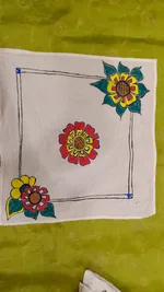 Pure Nepali cotton hanky Mithila panting art 18 thumbnail
