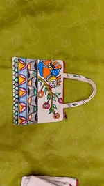 Pure canvas cotton small bag Mithila Panting Art thumbnail