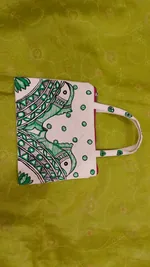 Pure canvas cotton small bag Mithila Panting Art thumbnail