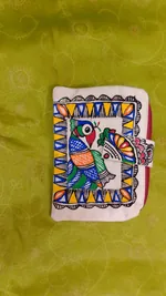 Pure canvas cotton small bag Mithila Panting Art thumbnail