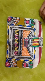 Pure canvas cotton small bag Mithila Panting Art thumbnail