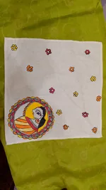 Pure Nepali cotton hanky Mithila panting art 35 thumbnail