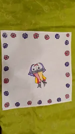 Pure Nepali cotton hanky Mithila panting art 42 thumbnail