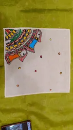 Pure Nepali cotton hanky Mithila panting art 7 thumbnail