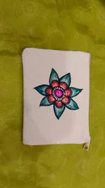 Pure canvas cotton small purse bag Mithila Panting Art thumb 1