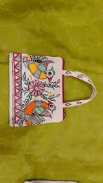 Pure canvas cotton small bag Mithila Panting Art thumb 2